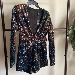 MULTI-COLOR SEQUIN ROMPER | Forever 21